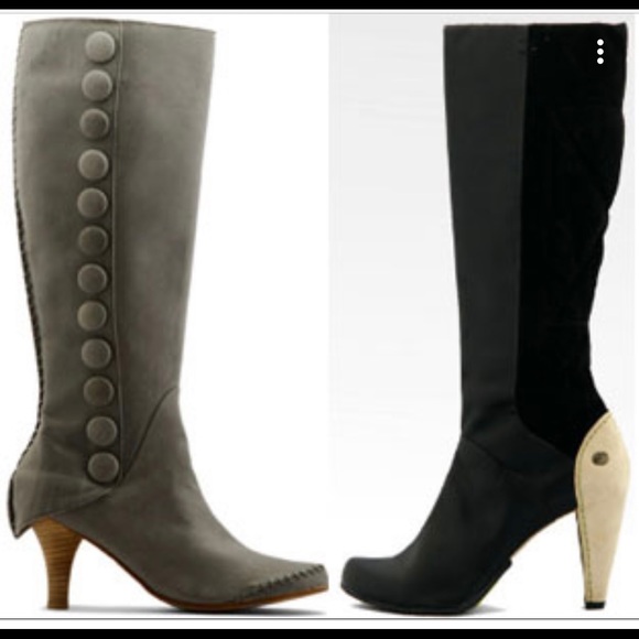 Anthropologie Terra Plana Two Tone Leather Boots 8.5 Retro Classic Academia - Picture 16 of 16